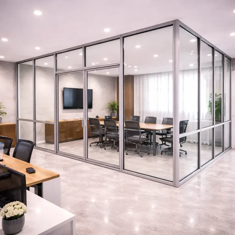 Glass work in Kaushambi offices: glass partitions